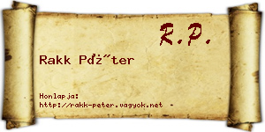 Rakk Péter névjegykártya