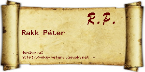Rakk Péter névjegykártya